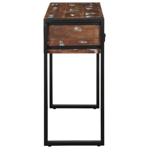 Konsolbord 100x35x75 cm massivt genbrugstræ flerfarvet