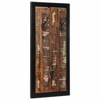 Knagerække 40x2x80 cm massivt genbrugstræ flerfarvet