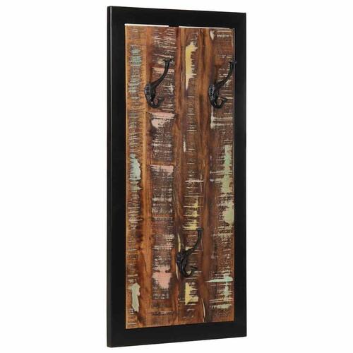 Knagerække 40x2x80 cm massivt genbrugstræ flerfarvet