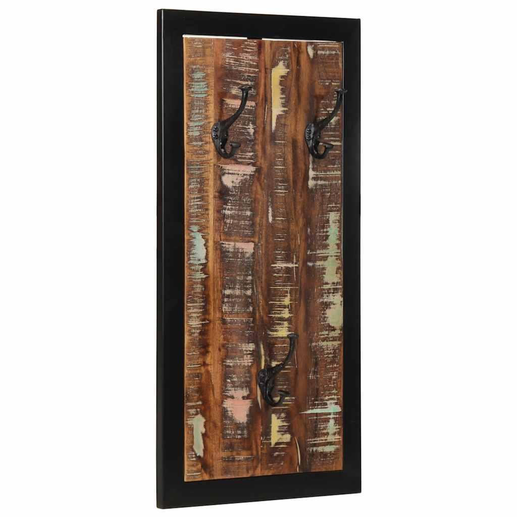 Knagerække 40x2x80 cm massivt genbrugstræ flerfarvet