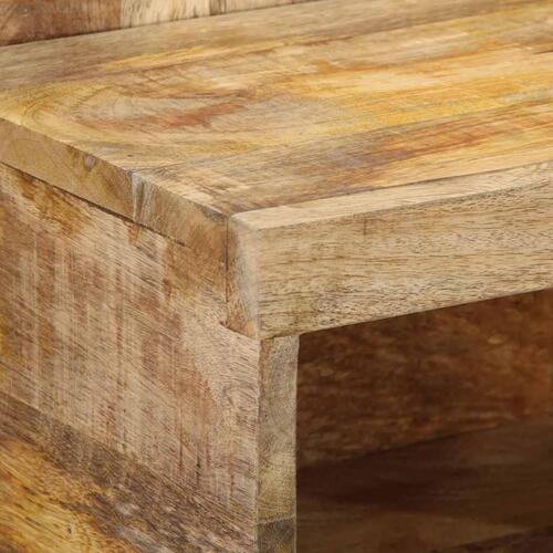 Sengebord 50x27x50 cm massivt ru mangotræ