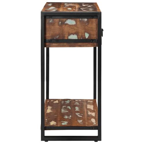 Konsolbord 100x35x75 cm massivt genbrugstræ flerfarvet