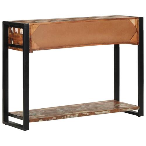 Konsolbord 100x35x75 cm massivt genbrugstræ flerfarvet