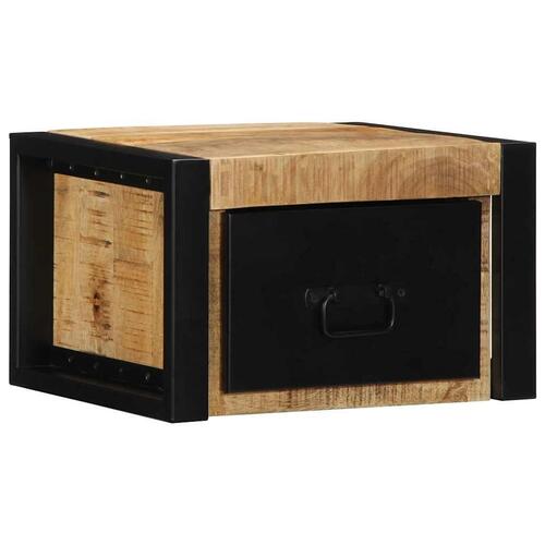 Sengeskabe 2 stk 40x35x25 cm massivt ru mangotræ