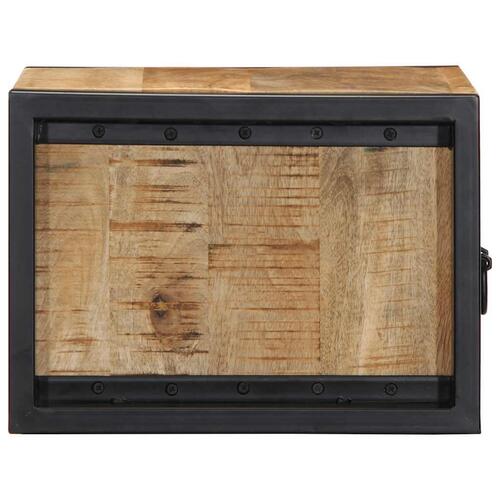 Sengeskabe 2 stk 40x35x25 cm massivt ru mangotræ