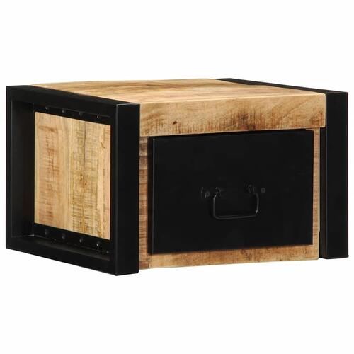 Sengeskabe 2 stk 40x35x25 cm massivt ru mangotræ