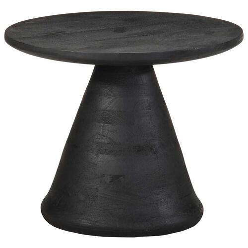 Sidebord Ø50x40 cm massivt mangotræ sort