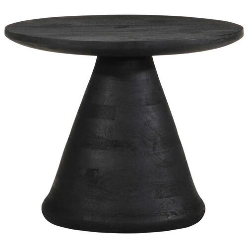 Sidebord Ø50x40 cm massivt mangotræ sort