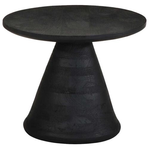 Sidebord Ø50x40 cm massivt mangotræ sort