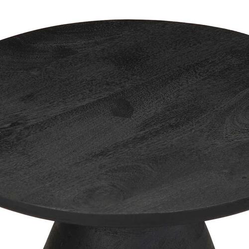 Sidebord Ø50x40 cm massivt mangotræ sort
