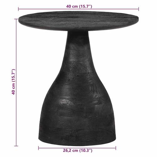 Sidebord Ø40x40 cm massivt mangotræ sort