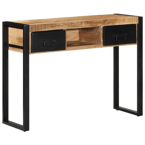 Konsolbord 100x35x75 cm massivt ru mangotræ