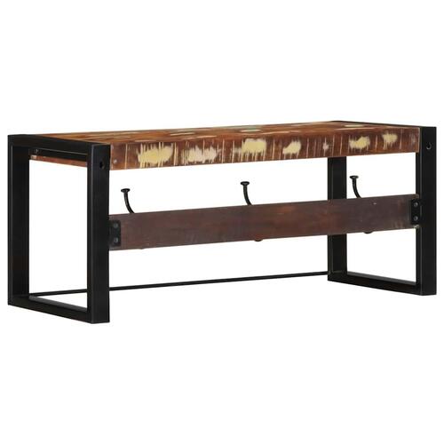Knagerække 80x35x35 cm massivt genbrugstræ flerfarvet