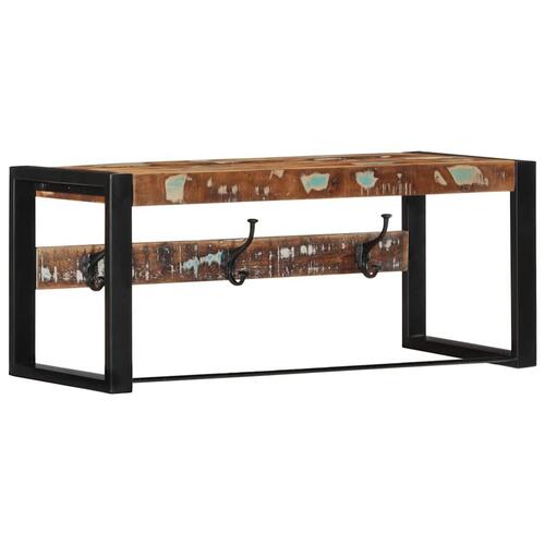 Knagerække 80x35x35 cm massivt genbrugstræ flerfarvet