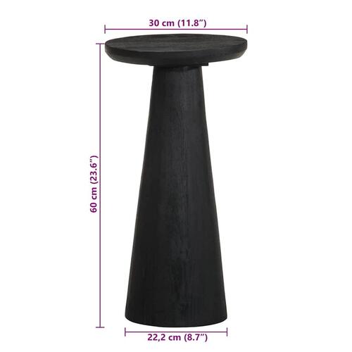 Sidebord Ø30x60 cm massivt mangotræ sort