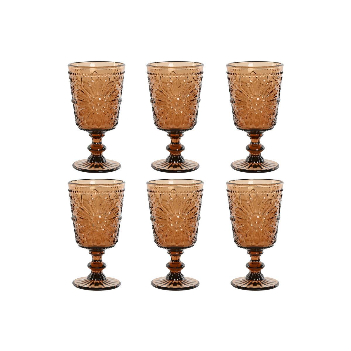 Sæt med glas Home ESPRIT Krystal 8,5 x 8,5 x 16,3 cm (6 enheder)