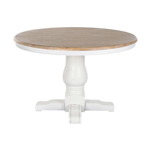 Spisebord Home ESPRIT Hvid Natur Elmetræ 120 x 120 x 76 cm