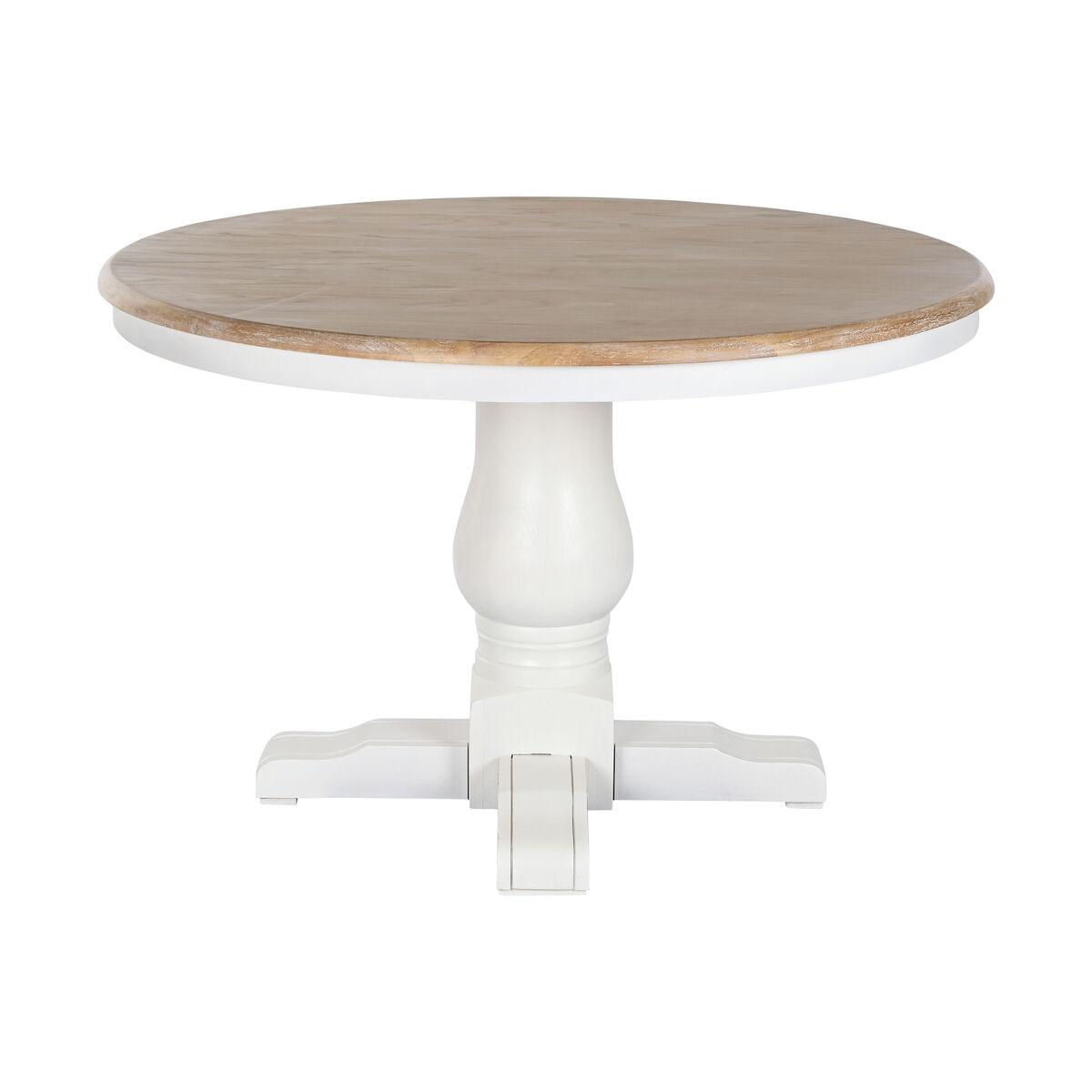 Spisebord Home ESPRIT Hvid Natur Elmetræ 120 x 120 x 76 cm