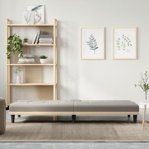 Sovesofa med kopholdere stof gråbrun