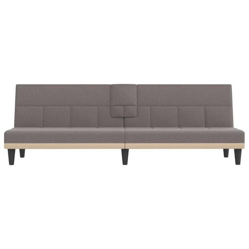 Sovesofa med kopholdere stof gråbrun