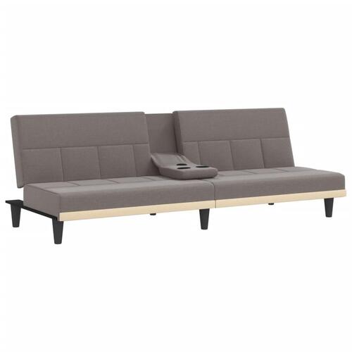 Sovesofa med kopholdere stof gråbrun