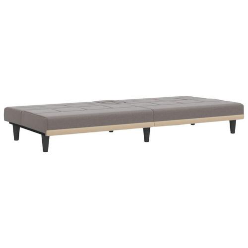 Sovesofa med kopholdere stof gråbrun