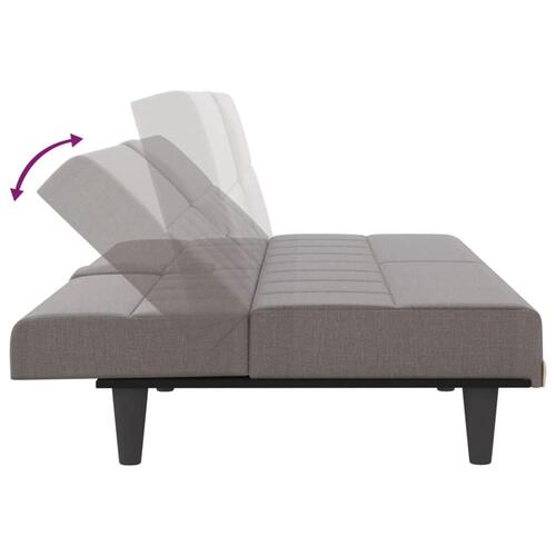 Sovesofa med kopholdere stof gråbrun