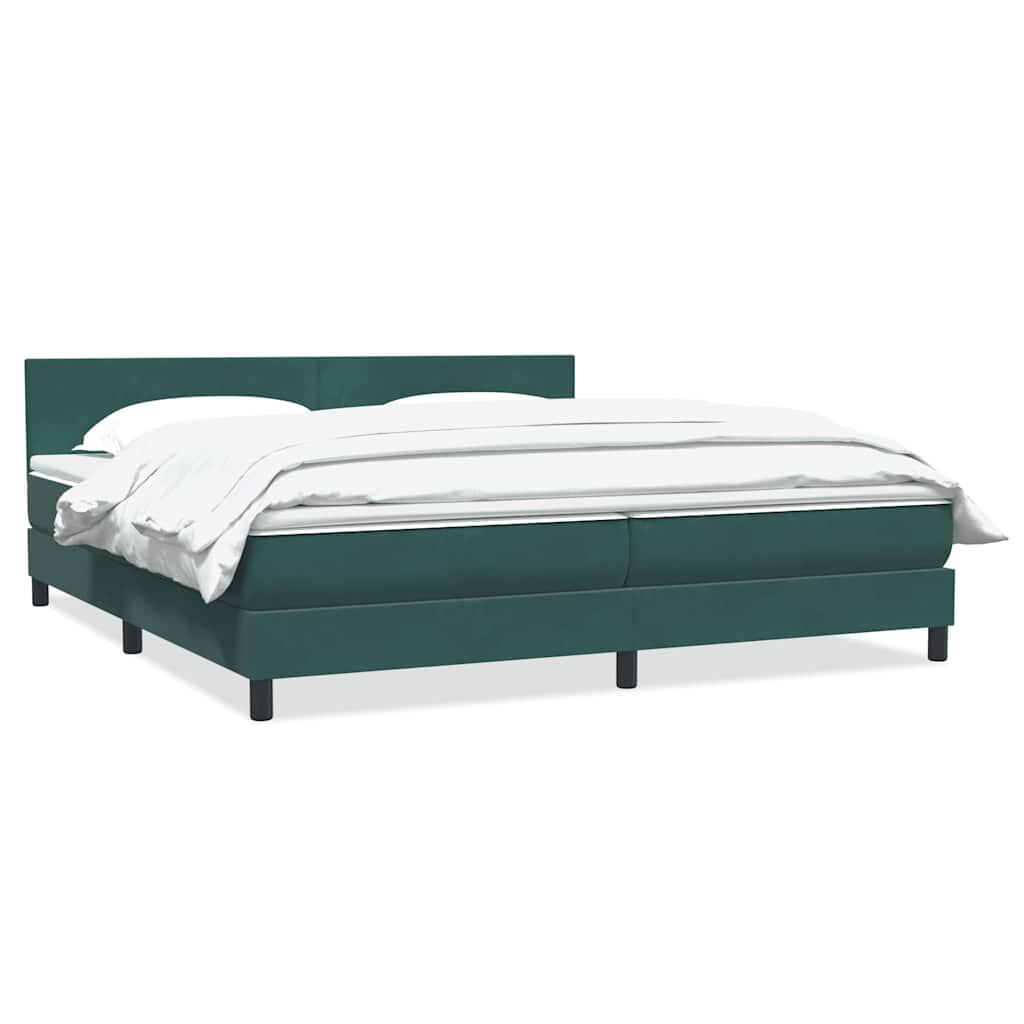 Kontinentalseng med madras 180x210 cm fløjl mørkegrøn