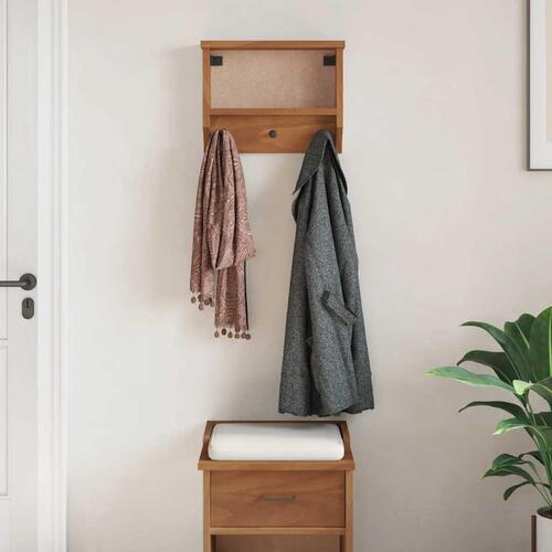 Væghængt knagerække SANDNES 45x12x35 cm massivt fyrretræ