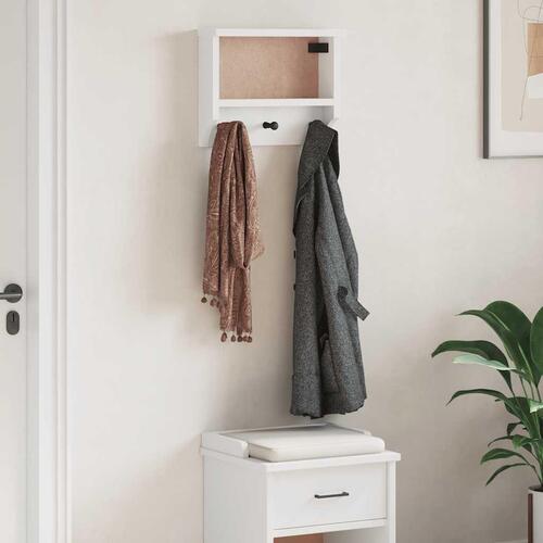 Væghængt knagerække SANDNES 45x12x35 cm massivt fyrretræ hvid