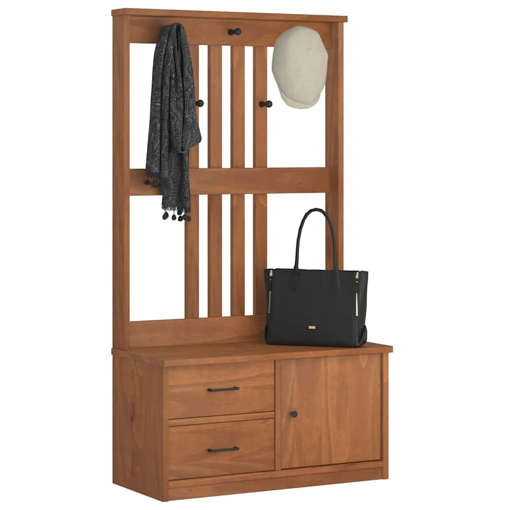 Hall træ SANDENS 87x40x159,5 cm massivt fyrretræ