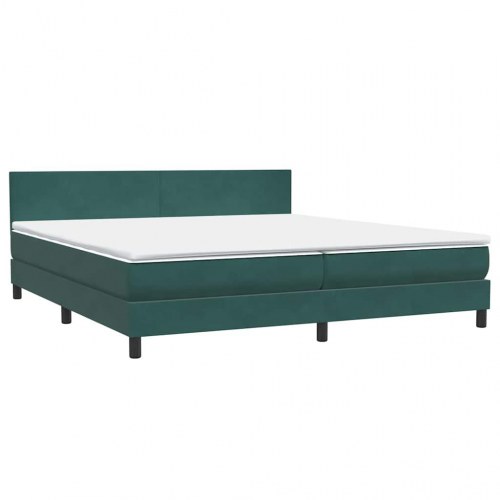 Kontinentalseng med madras 200x210 cm fløjl mørkegrøn