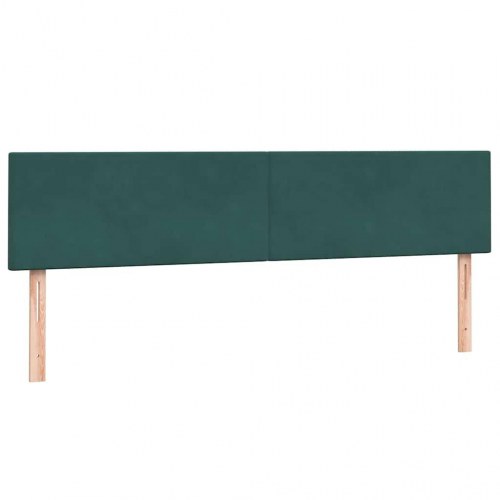 Kontinentalseng med madras 200x210 cm fløjl mørkegrøn