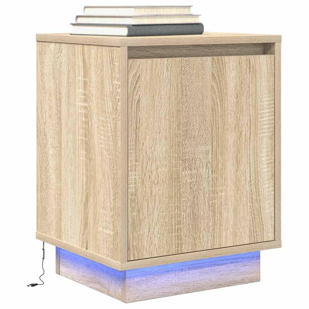 Sengeskabe Med Led-Lys 38X34X50 Cm - 1 / Sonoma-eg