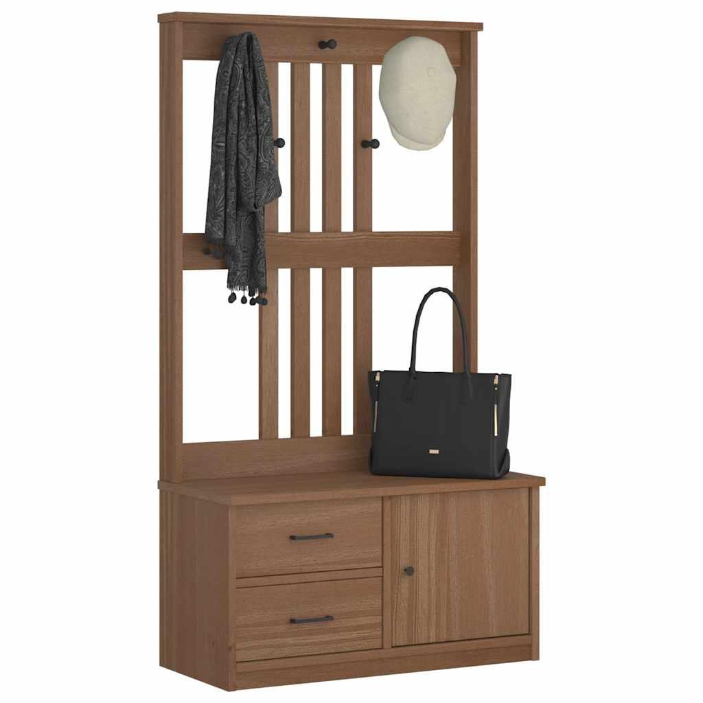 Hall træ SANDENS 87x40x159,5 cm massivt fyrretræ