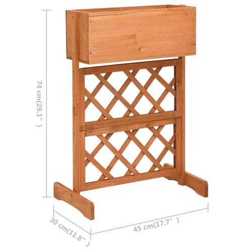 Plantekasse med espalier 45x30x74 cm massivt fyrretræ orange