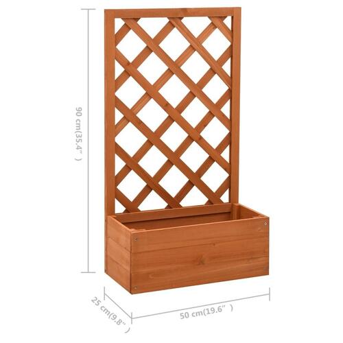 Plantekasse med espalier 50x25x90 cm massivt fyrretræ