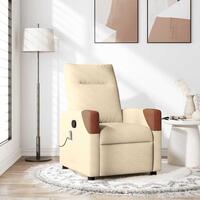 Massagestol stof cremefarvet