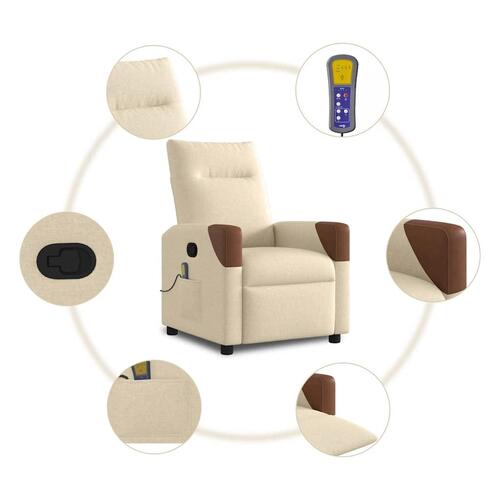 Massagestol stof cremefarvet