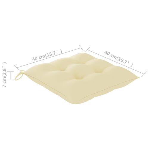 Stolehynder 4 stk. 40x40x7 cm oxfordstof cremehvid