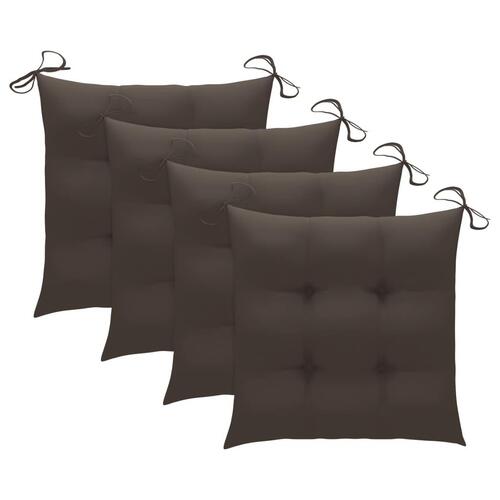 Stolehynder 4 stk. 40x40x7 cm oxfordstof gråbrun