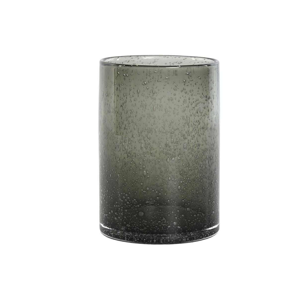 Vase i grøn krystal - moderne, 11,5 × 11,5 × 17,2 cm