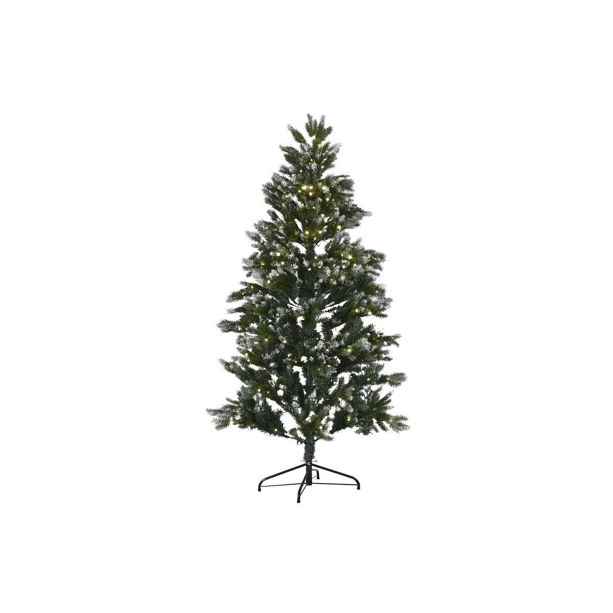 Juletræ med LED, grøn - 180 cm (snefald)