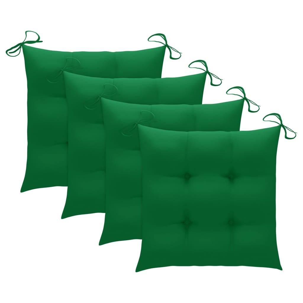 Stolehynder 4 stk. - 50×50×7 cm i oxfordstof, grøn billede