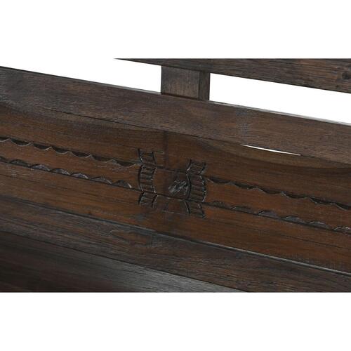 Bænk Home ESPRIT Mørkebrun Teak 196 x 68 x 82 cm