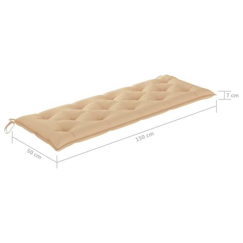 Hynde til havebænk 150x50x7 cm oxfordstof beige