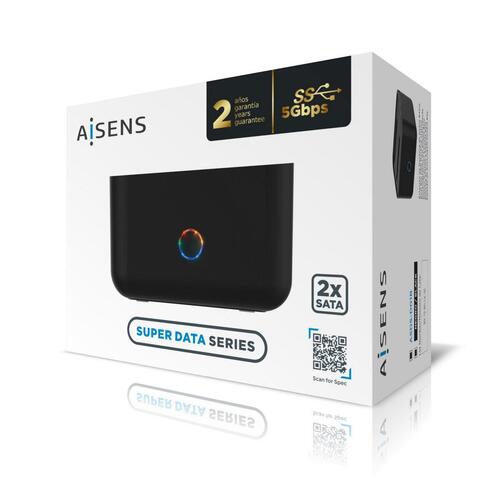 Dual dock-station Aisens ASDS-D01B Sort
