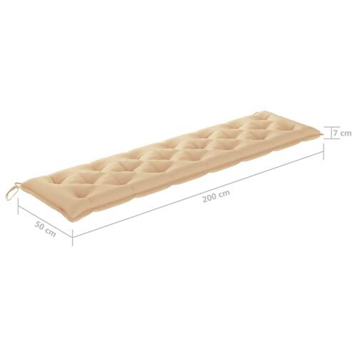 Hynde til havebænk 200x50x7 cm oxfordstof beige