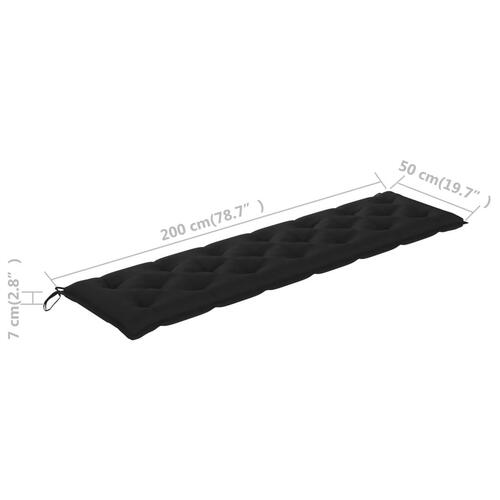 Hynde til havebænk 200x50x7 cm oxfordstof sort