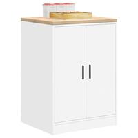 Garageopbevaringsskab Hvid 60x51x85 cm Massivt træ Fyrretræ